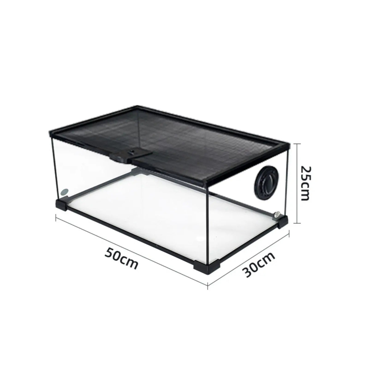 Terrarium en verre empilable pour reptiles avec couvercle grillagé