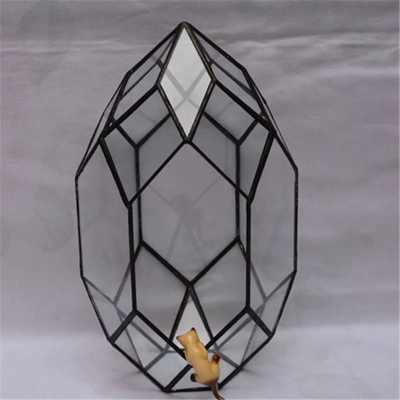 Terrarium géométrique en verre fait main pour plantes