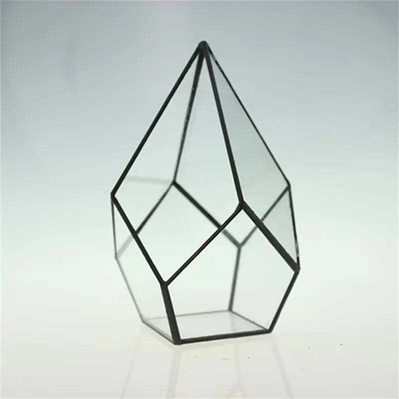 Terrarium diamant en verre pour plantes et succulentes