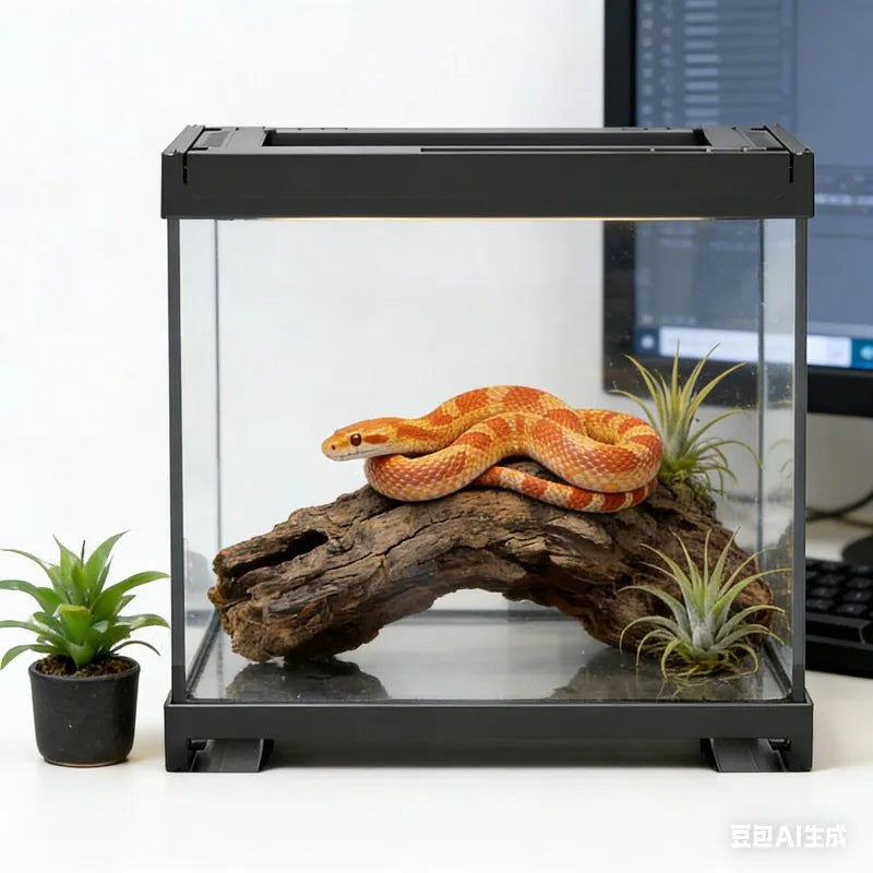 Terrarium en verre transparent empilable pour reptiles