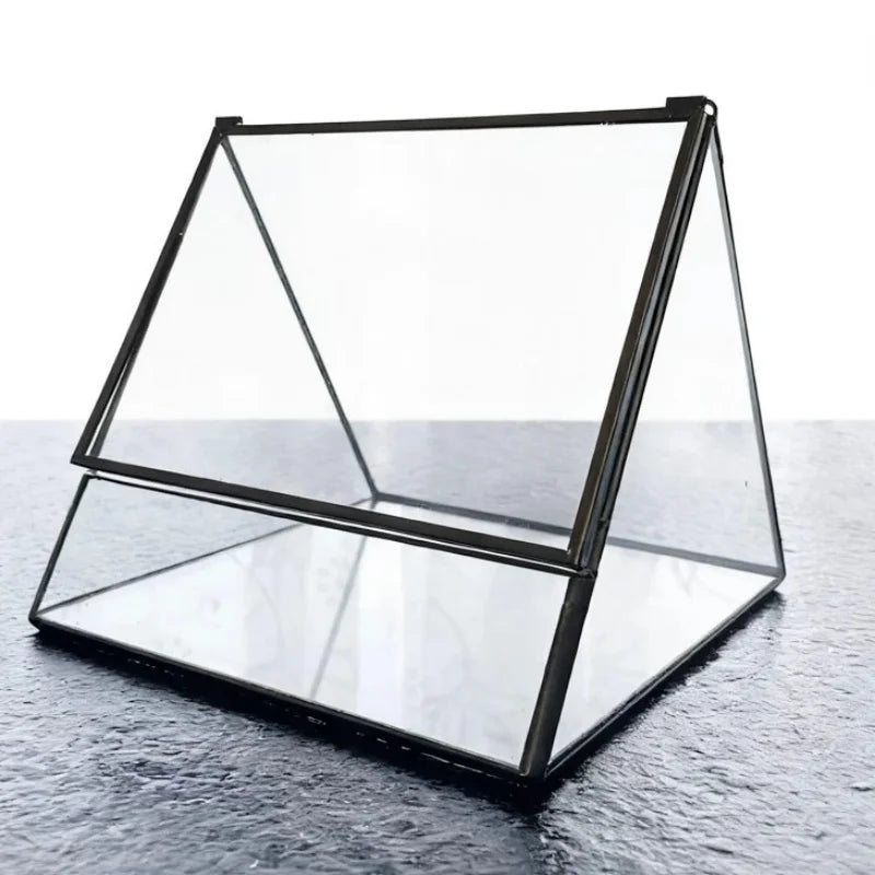 Terrarium triangulaire en verre pour plantes et micro-paysages