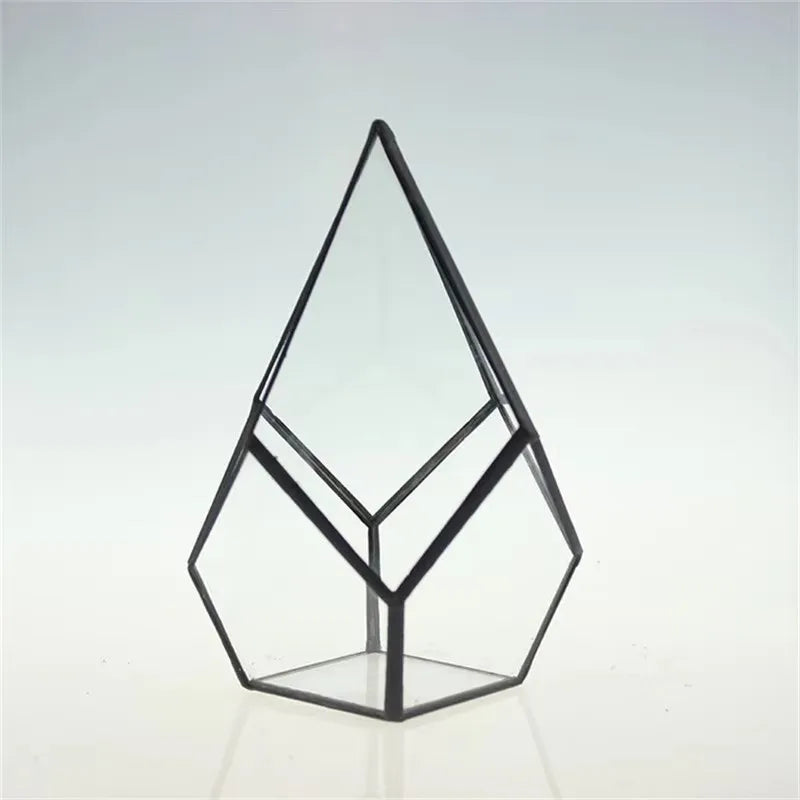 Terrarium diamant en verre pour plantes et succulentes