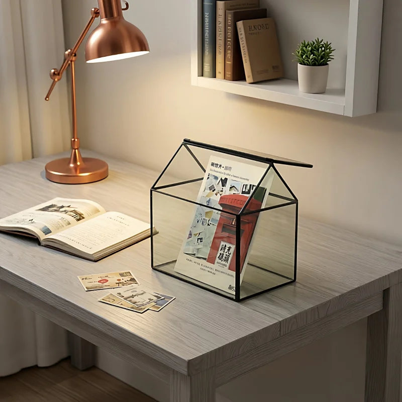 Terrarium rectangulaire en verre avec fenêtre pour plantes